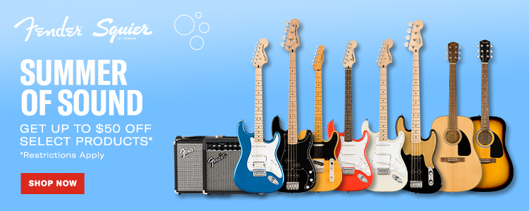  Fender Squier Promo - Get $50 off select Products 