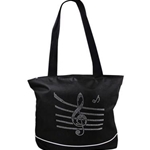 AIM 48410 Bling Music Staff Tote Bag 18"w x 15"h