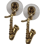 Gold Sax Post Earrings