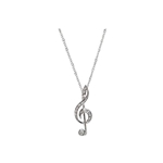 Treble Clef Necklace - Silver