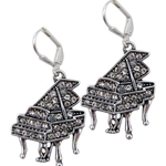Grand Piano Earrings with Crystals