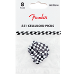 Fender 351 Celluloid Pick - 8 Pack Wavy Checkerboard