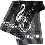 AIM 56426 Fashion Scarf w/ Keyboard, Clef & Notes One Size