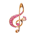 AIM MUPI30 Brooch - Gold G Clef with Pink Rhinestones