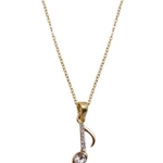 AIM N525 Necklace - Eighth Note w/Crystals