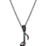 AIM N526 Eighth Note Necklace w/ Rhinestones