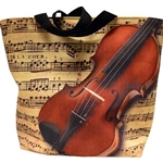 Violin Themed Tote Bag 26"x20"x7"