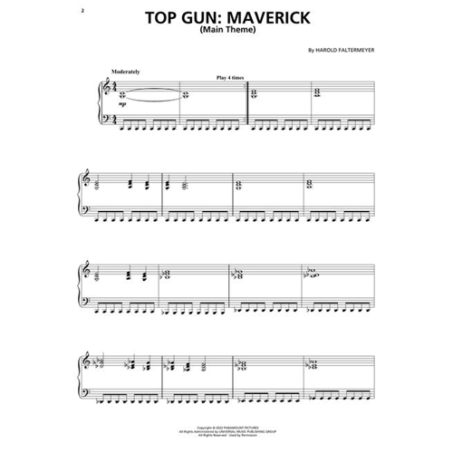 Top Gun: Maverick (Main Theme) sheet music for piano solo (PDF)