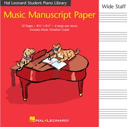 Hal Leonard Student Piano Library Wide Staff Music Manuscript Paper -