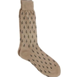 Socks w/Mini G-Clef Print, Size 10-13