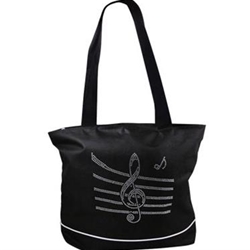 AIM 48410 Bling Music Staff Tote Bag 18"w x 15"h