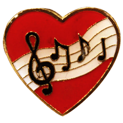 Red Heart Note Pin