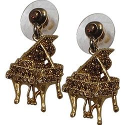 Gold Piano Post Earrings