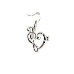 Music Clef Heart Earrings