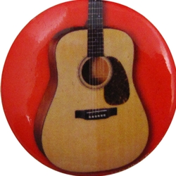 Acoustic Guitar Pinback Button