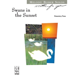 Swans in the Sunset -