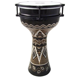 Zaza Percussion HA-105BK Engraved 16" Darbuka 8.75" Head