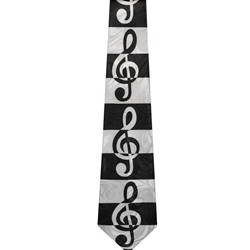 Black and White G-Clef Tie