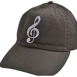 Baseball Cap with G Clef Rhinestones