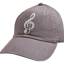 Baseball Cap with G Clef Rhinestones