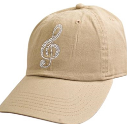 Baseball Cap with G Clef Rhinestones