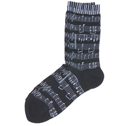 Music Staff & Keyboard Print Socks