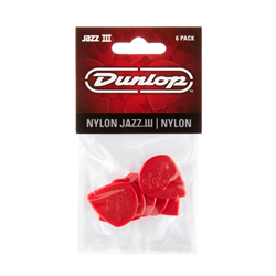 Jazz III Nylon Picks - 6 Pack Red
