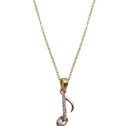 AIM N525 Necklace - Eighth Note w/Crystals