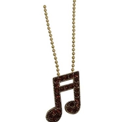 AIM N485 Necklace - Double Note w/ Crystals