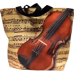 Violin Themed Tote Bag 26"x20"x7"