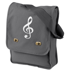 The Music Gifts Company 617818-GR-TCLF Music Expressions Field Bag - Treble Clef 14" x 10 1/2" x 5"