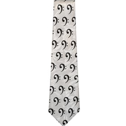 AIM 42002 Black & White Bass Clef Tie